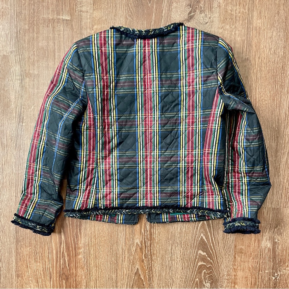 J. Crew Stuart Tartan Plaid Long Sleeve Boxy Fit Jacket Quilted 4 F7503 - Picture 4 of 10